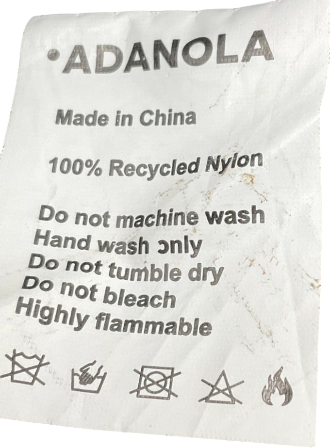 Adanola Black Quilted Nylon Tote Bag One Size