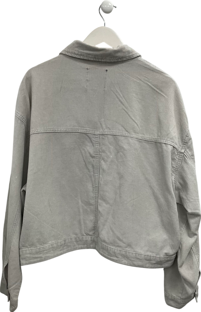 boohooMan Grey Cord Jacket UK L