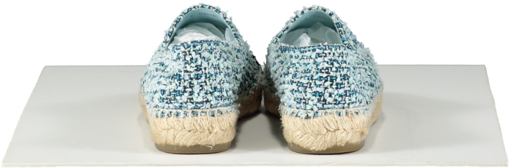 Chanel Blue Tweed Cloth Espadrilles UK 4 EU 37 👠