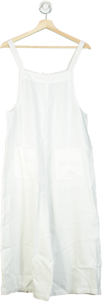 The White Company White Linen Dungarees UK 6