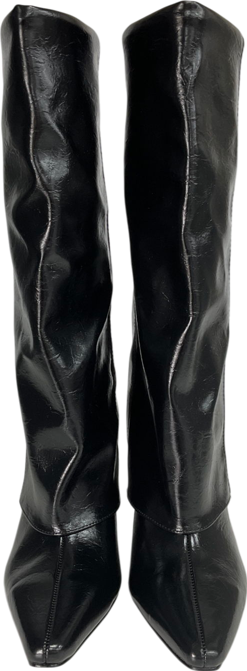 Next Black Knee High Cuffed Boots UK 4 EU 37 👠