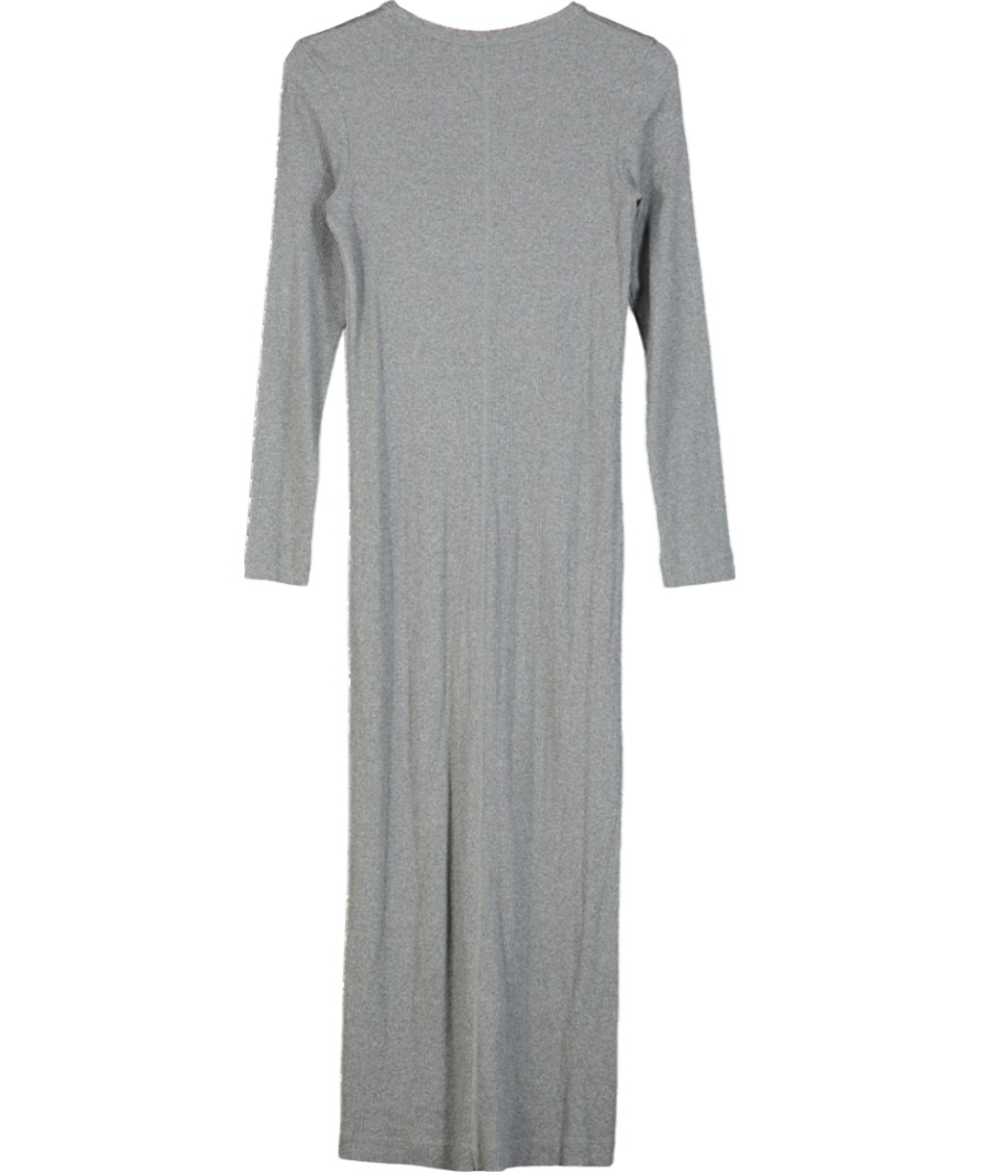 cos Grey Cotton Blend Midi Dress UK XS