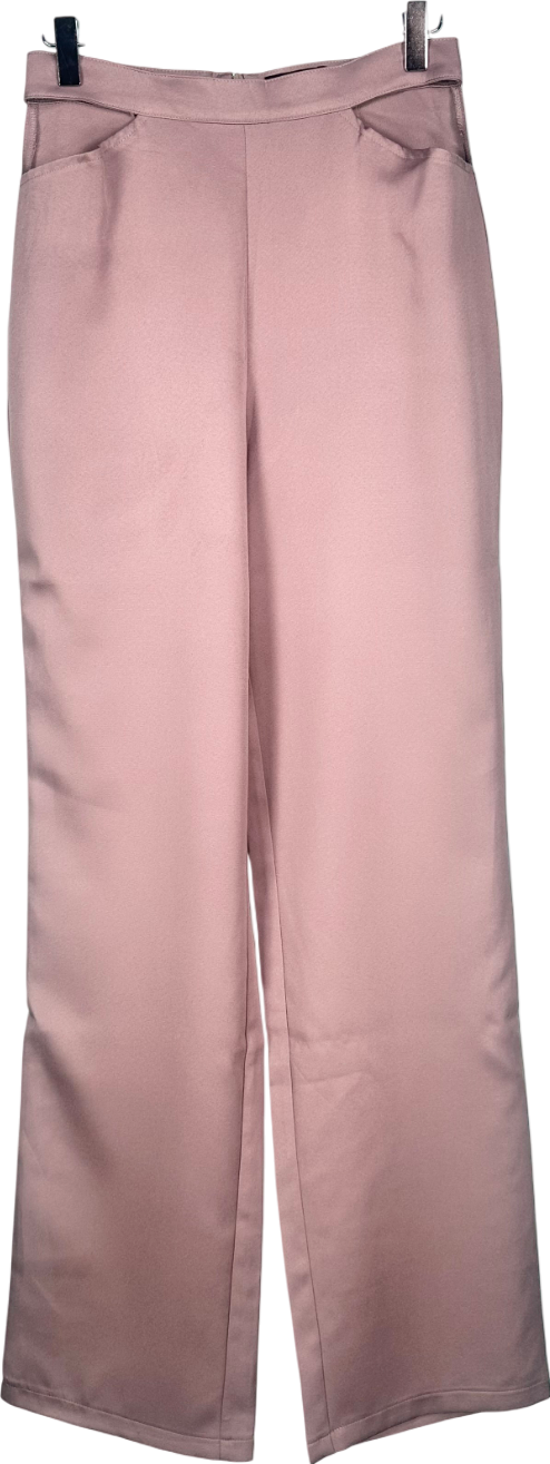 Misspap Grey Cut Out Waist Straight Leg Trousers UK 8