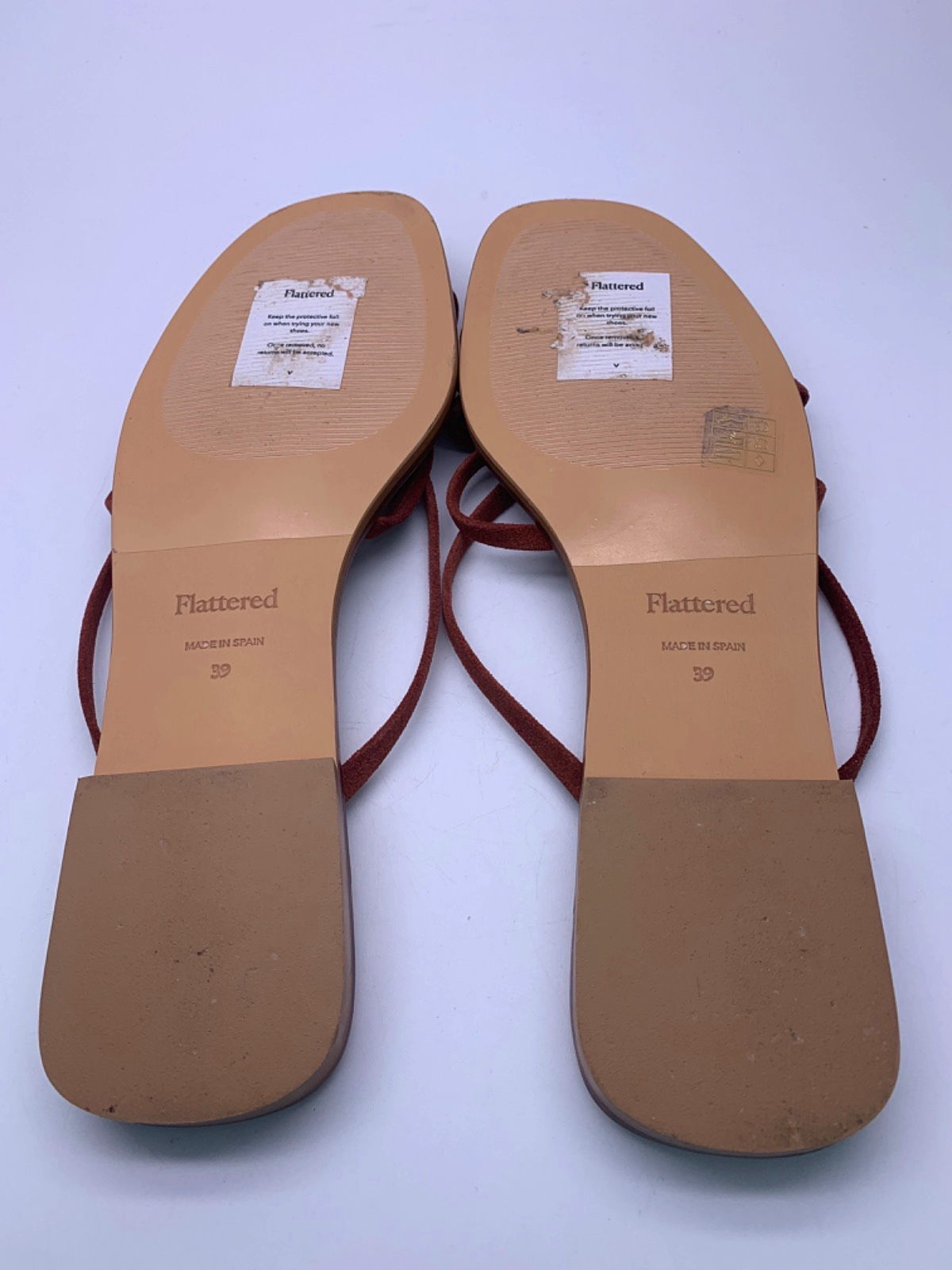 Flattered Burgundy Strappy Sandals EU 39 UK 6