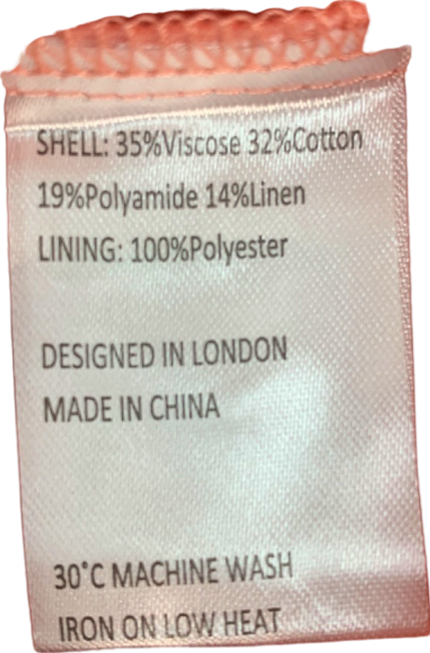 Jovonna CORAL FIAMMA Puff Sleeve Square Neck Blouse UK XL