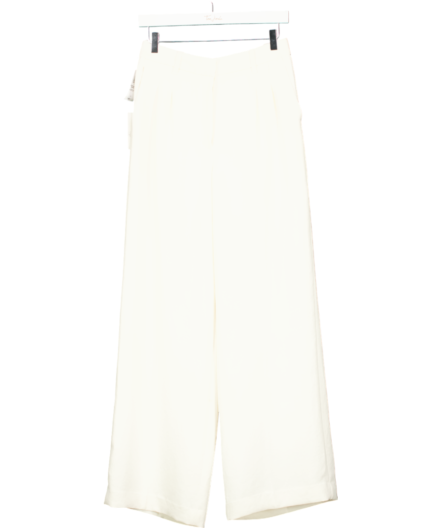 ARITZIA Cream Crepe High-waisted, Wide-leg "the Effortless" Trousers UK 10