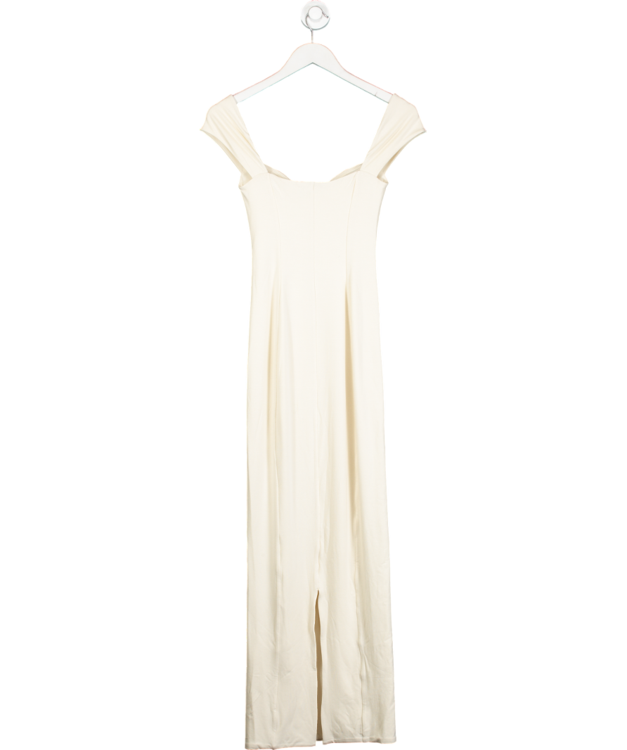Oh Polly Cream Bodycon Midi Dress UK 8
