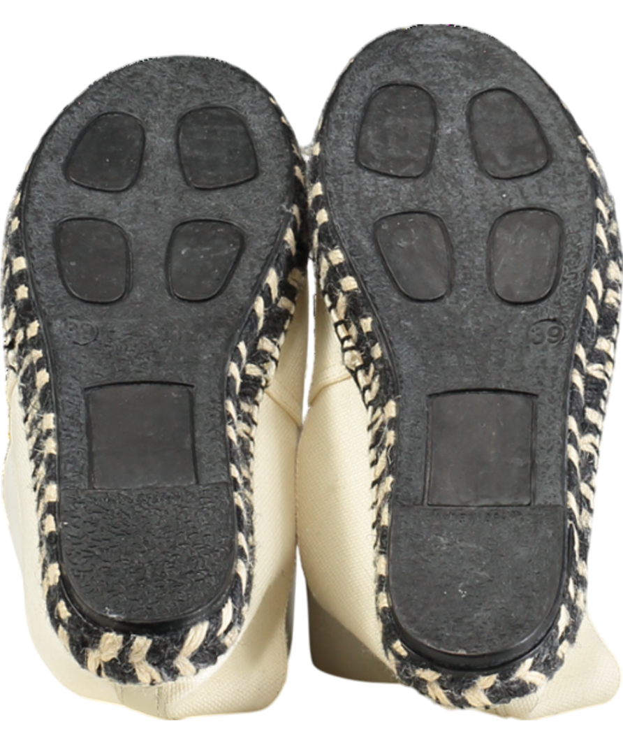 Iris & Ink Cream Canvas Espadrilles UK 6 EU 39 👠