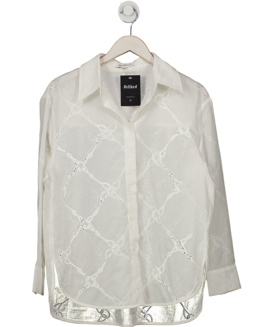 Self Who White Embroidered Detail Shirt UK S