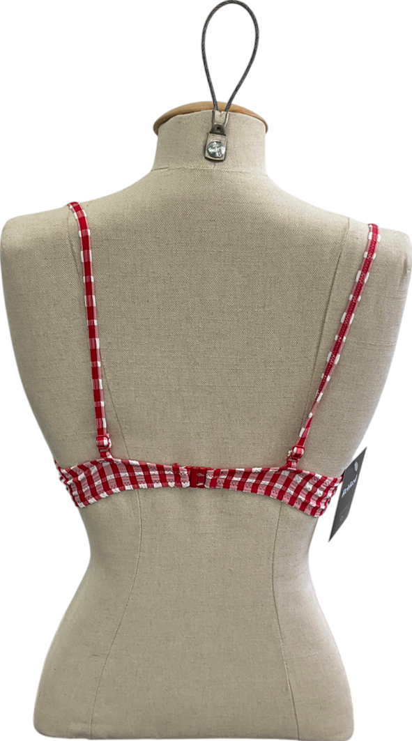 Urban Outfitters Red Gingham Underwired Bikini Top UK S