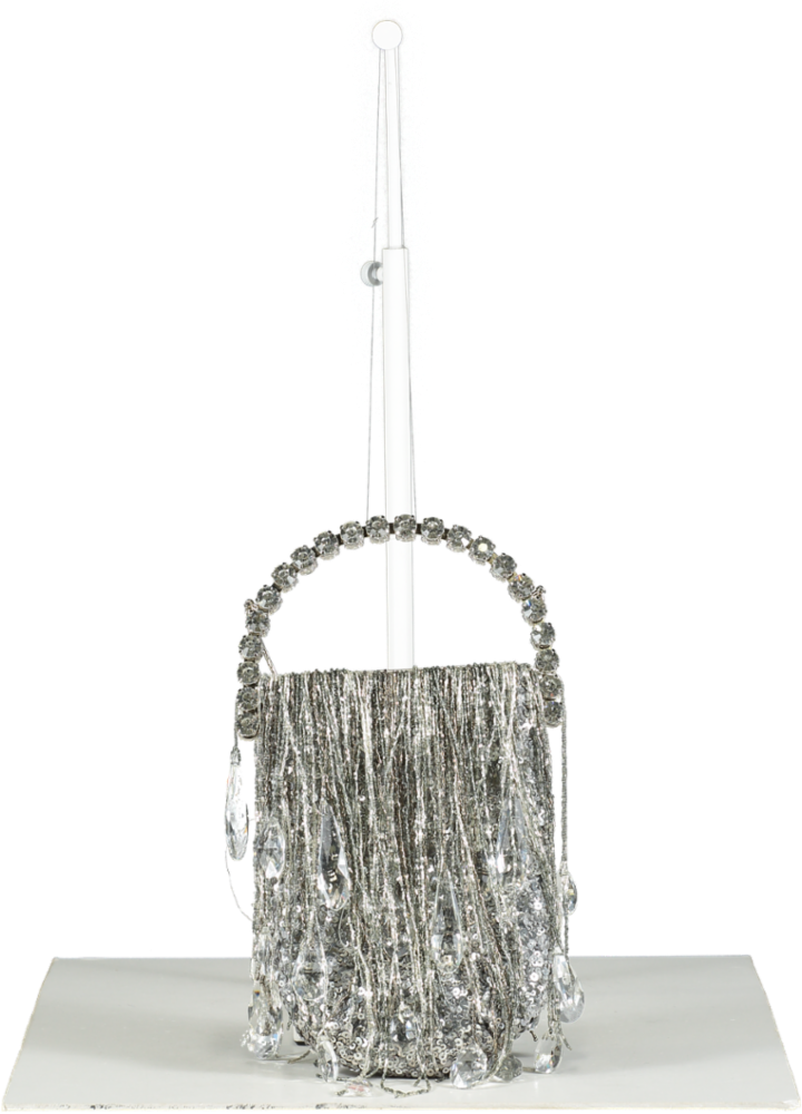 L'alingi Metallic Silver Crystals Micro Fringe Eternity One Size