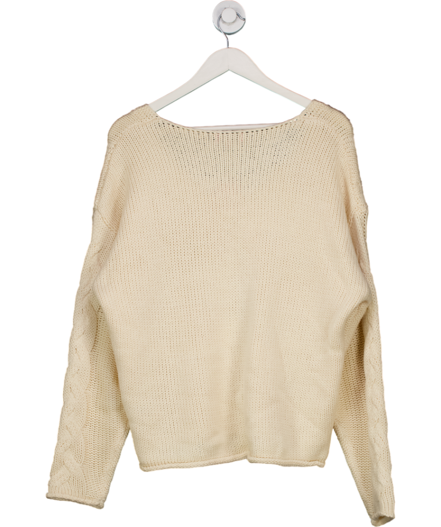 Edikted Cream Inga Oversized Cable Knit Sweater UK M