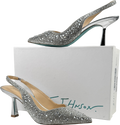 BETSEY JOHNSON Metallic Silver Crystal Embellished Sling Back Clark Shoes Us8.5 UK 6 EU 39 👠