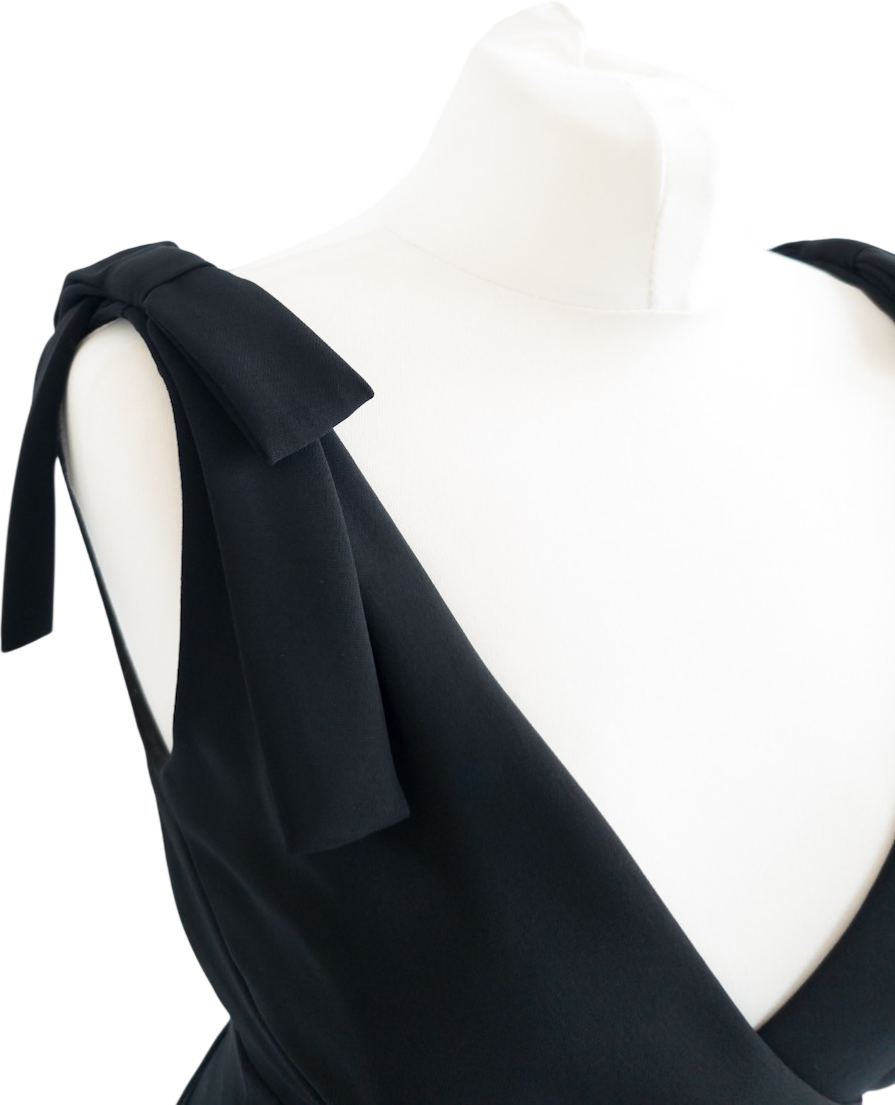 Whistles Black Bow Shoulder Mini Dress UK 6