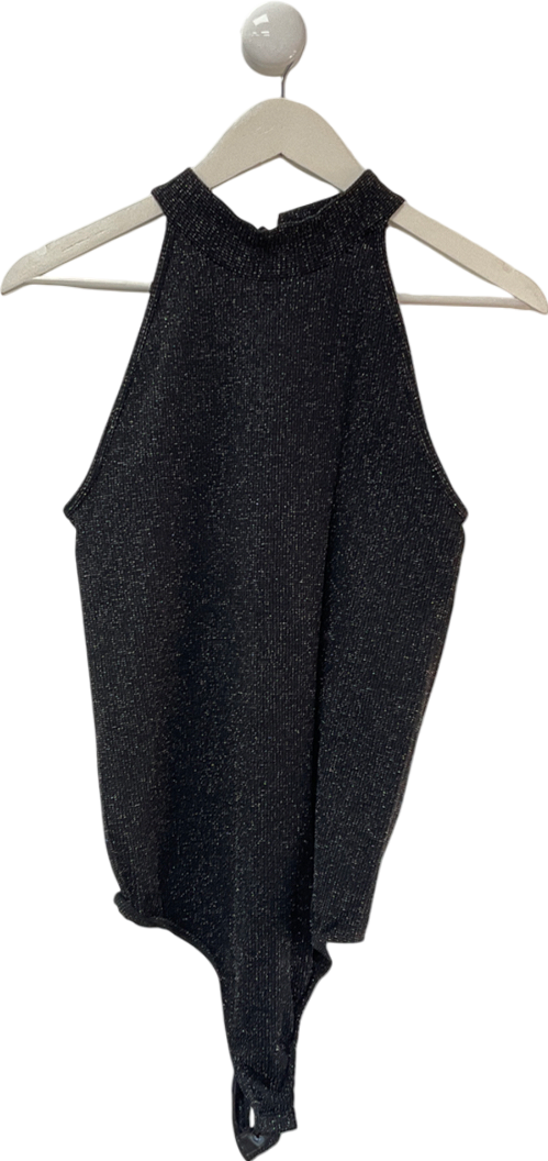 Selected Femme Black Halterneck Glitter Bodysuit UK L/XL