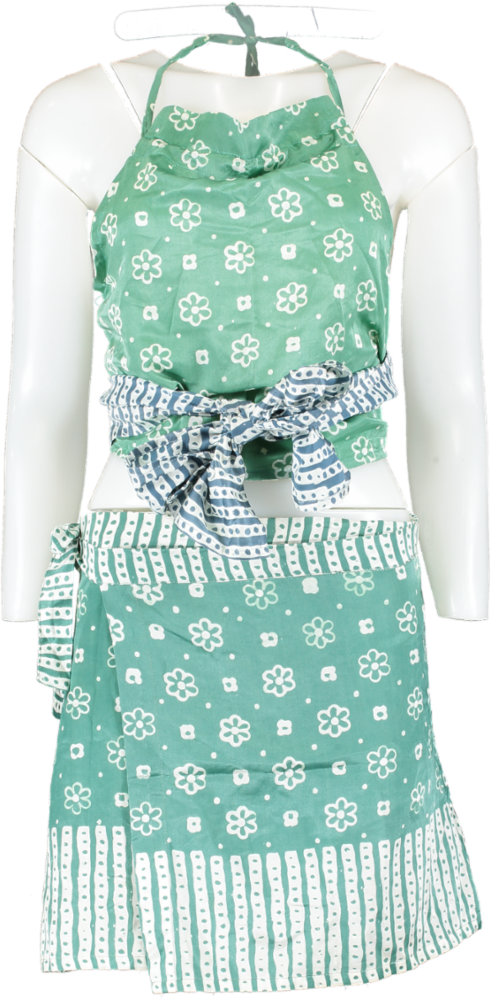 Cloe Cassandro Green Lila Silk-cotton Halter Top And Tilly Mini Skirt Set UK XS