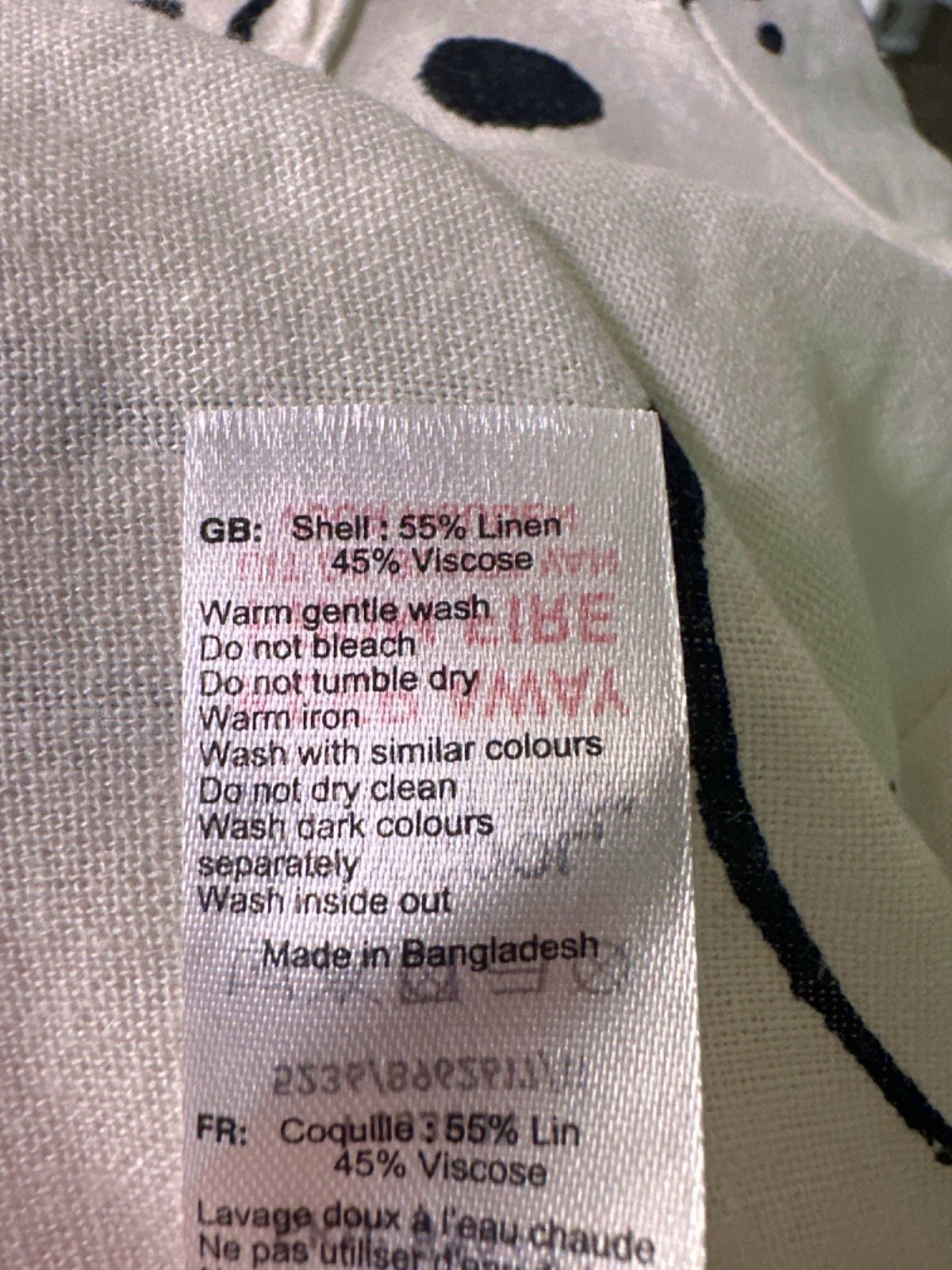 New Look White Soleil Print Linen Blend Shirt UK 12