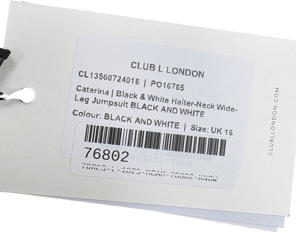 Club L Black Caterina Halterneck Wide Leg Jumpsuit UK 16