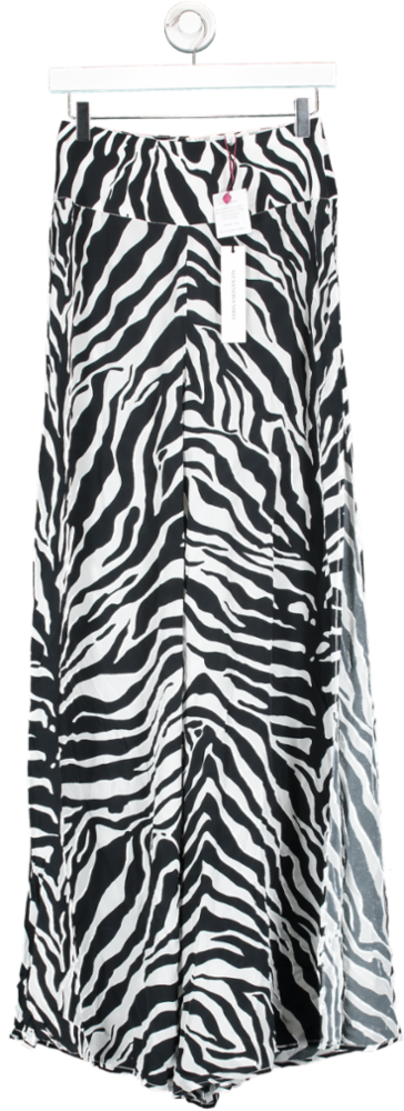 Alexandra Miro Black Tina Zebra Print Skirt UK XS