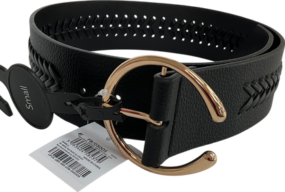 Next Black Plait Detail Wide Belt UK S