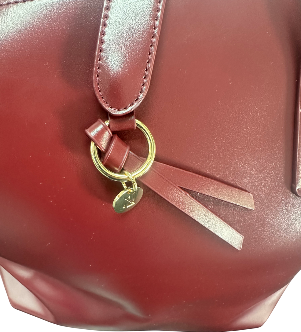 New Look Brown Burgundy Leather-look Tote Bag