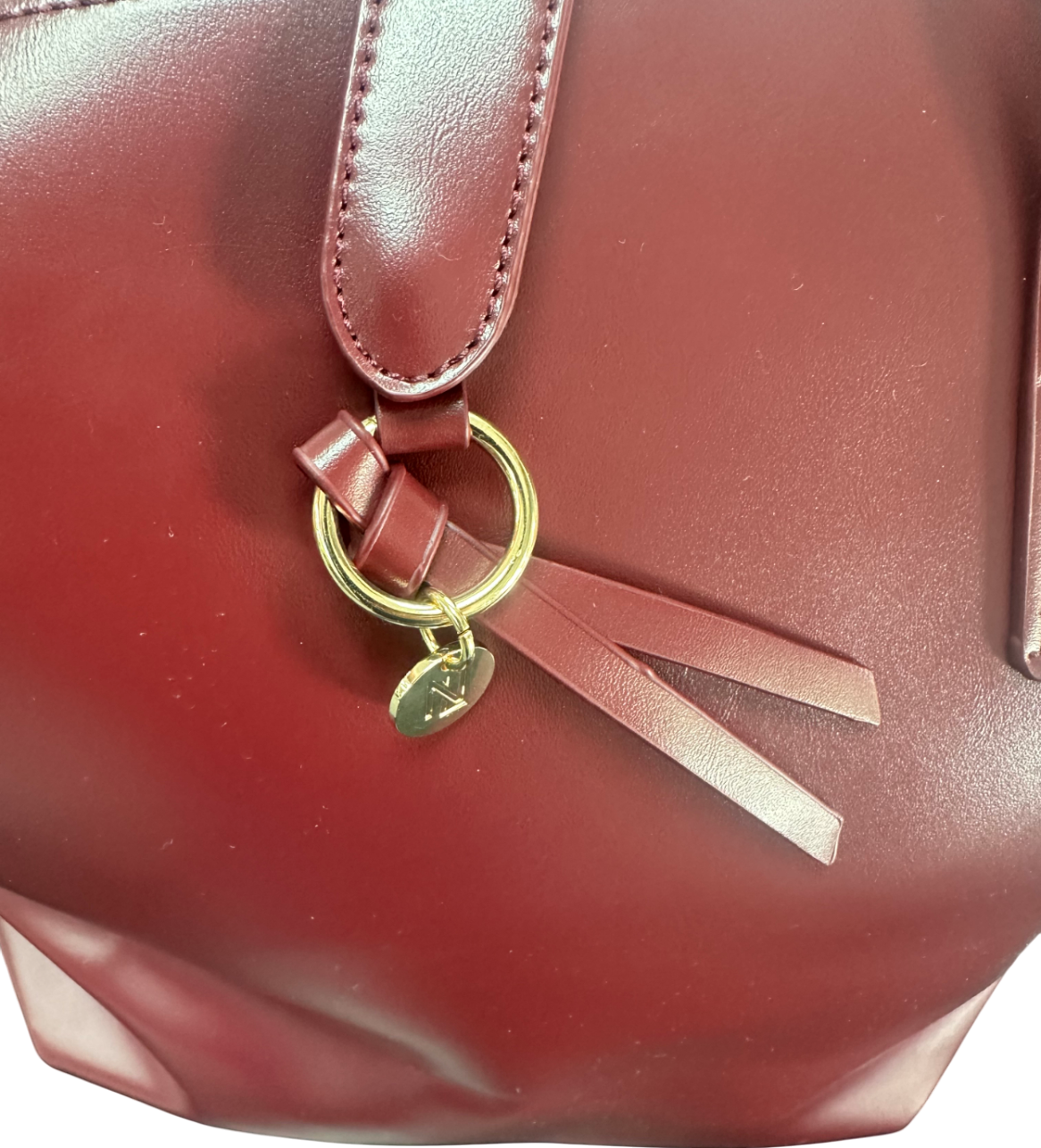 New Look Brown Burgundy Leather-look Tote Bag