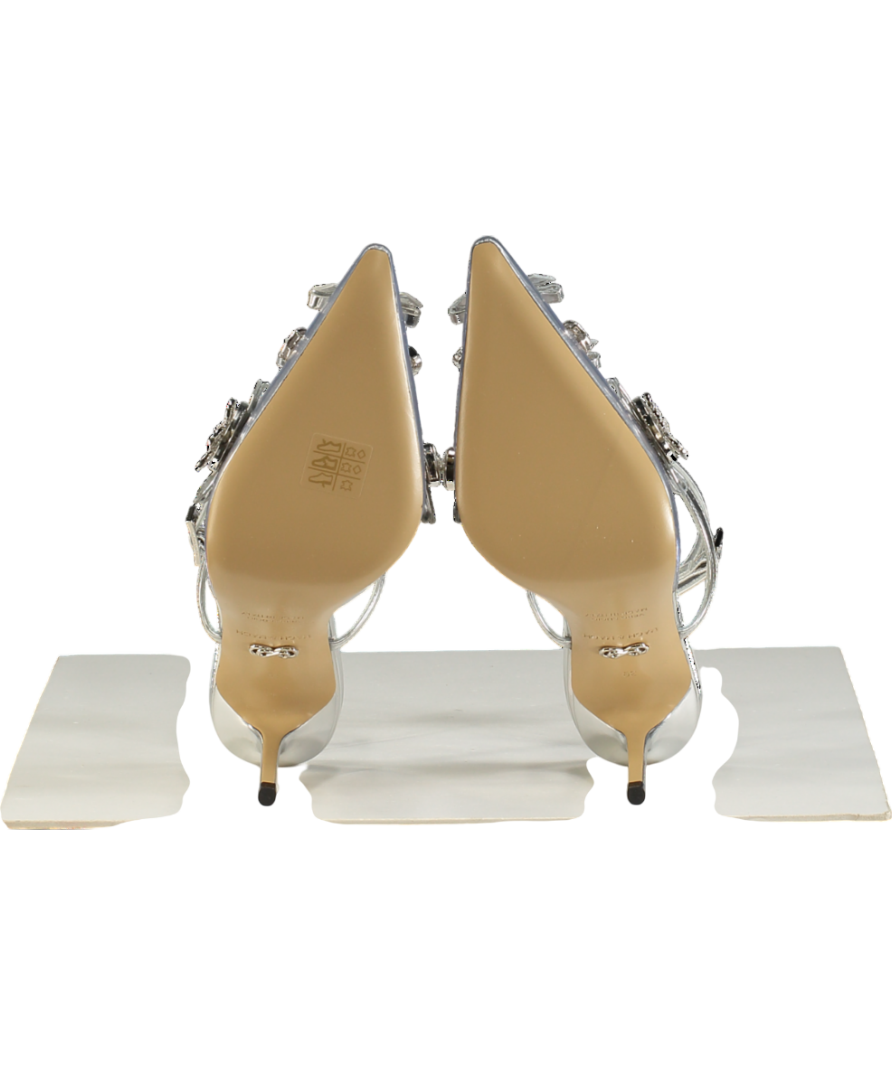 Mach & Mach Metallic Crystal Button Pointed Toe High Heels UK 6 EU 39 👠