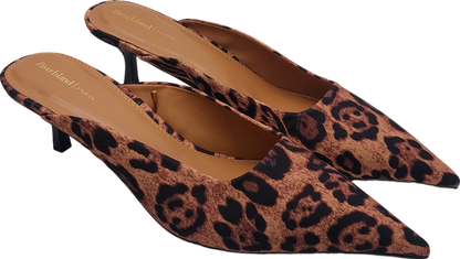 River Island Brown Animal Print Kitten Heel Pumps UK 7 EU 40 👠