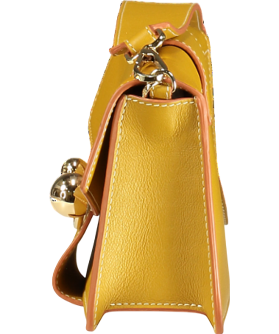 Strathberry Yellow Mini Crescent Shoulder Handbag 100% Leather