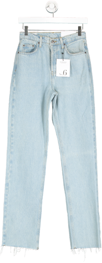 De Rococo Blue No. 6 High Rise Straight Full Length Jeans - Tall W25