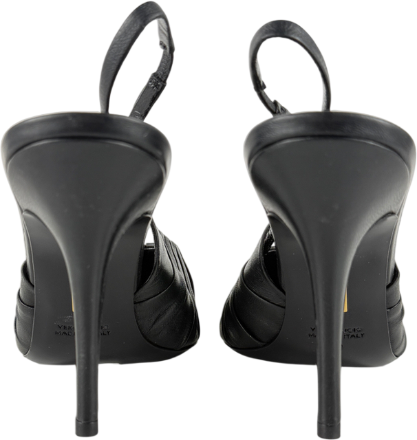 BRITT NETTA Black Angora Slingback UK 7 EU 40