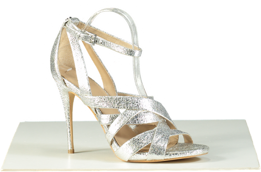 Guess Silver Strappy High-Heel Sandals UK 8 EU 41