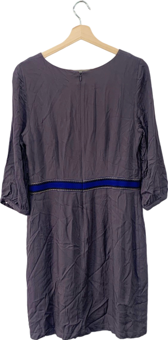 Boden Purple Embroidered Shift Dress UK 8R US 4R