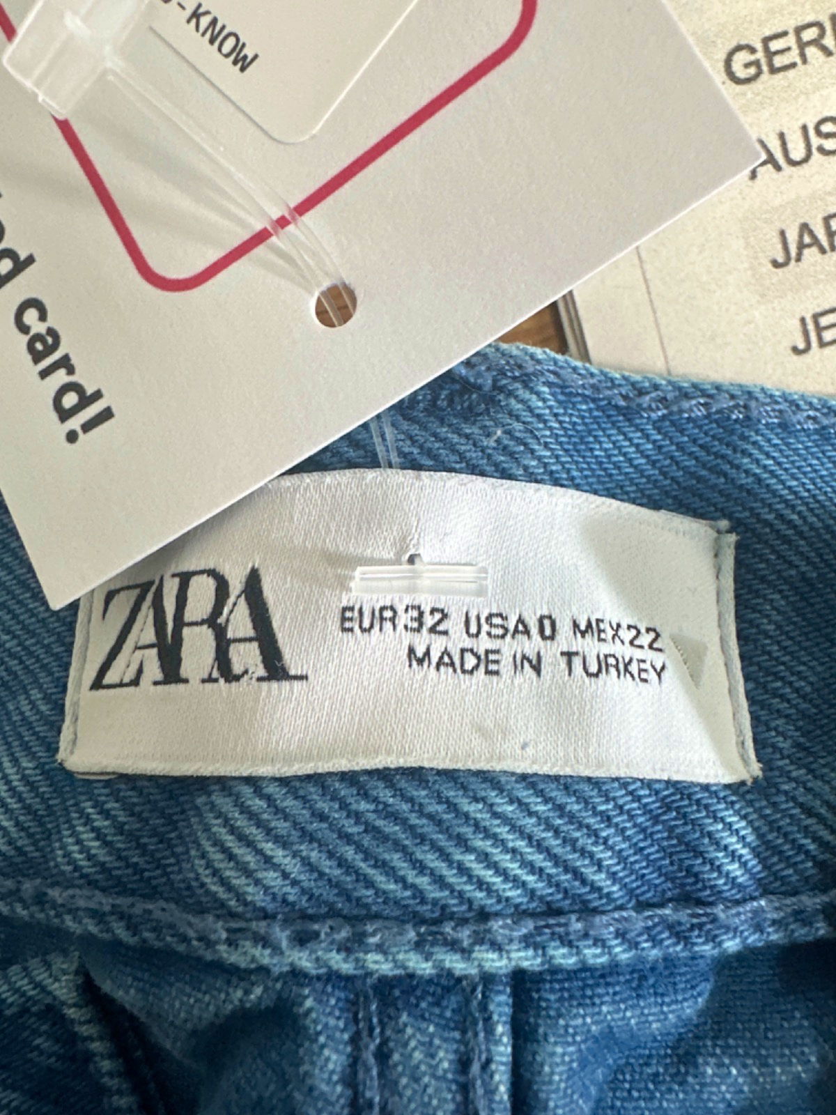 Zara Blue High-Waisted Wide Leg Jeans UK 4