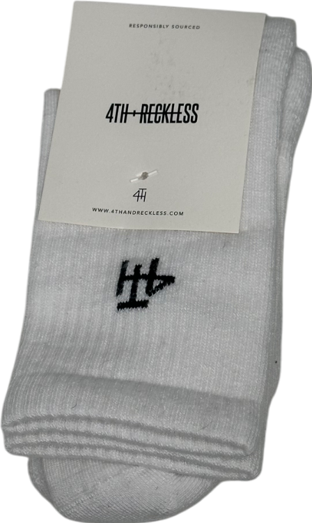 4th & Reckless White Fourth Studio Essential Socks One Size