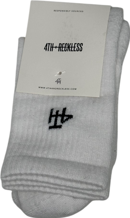 4th & Reckless White Fourth Studio Essential Socks One Size