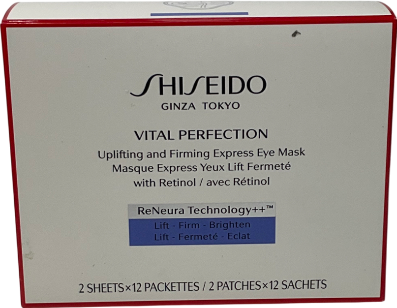 Shiseido Vital Perfection Uplifting And Firming Express Eye Mask 2 Sheets X 12 Packs Lift 2sheets