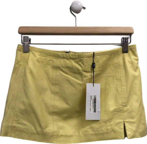 Karen Millen Yellow Leather Micro Mini Skirt UK 6