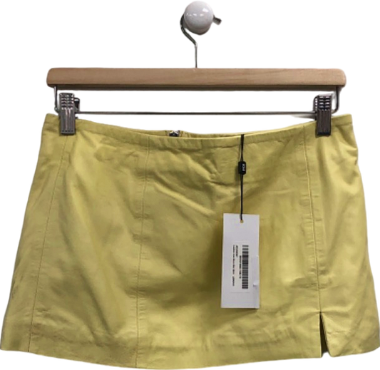 Karen Millen Yellow Leather Micro Mini Skirt UK 6