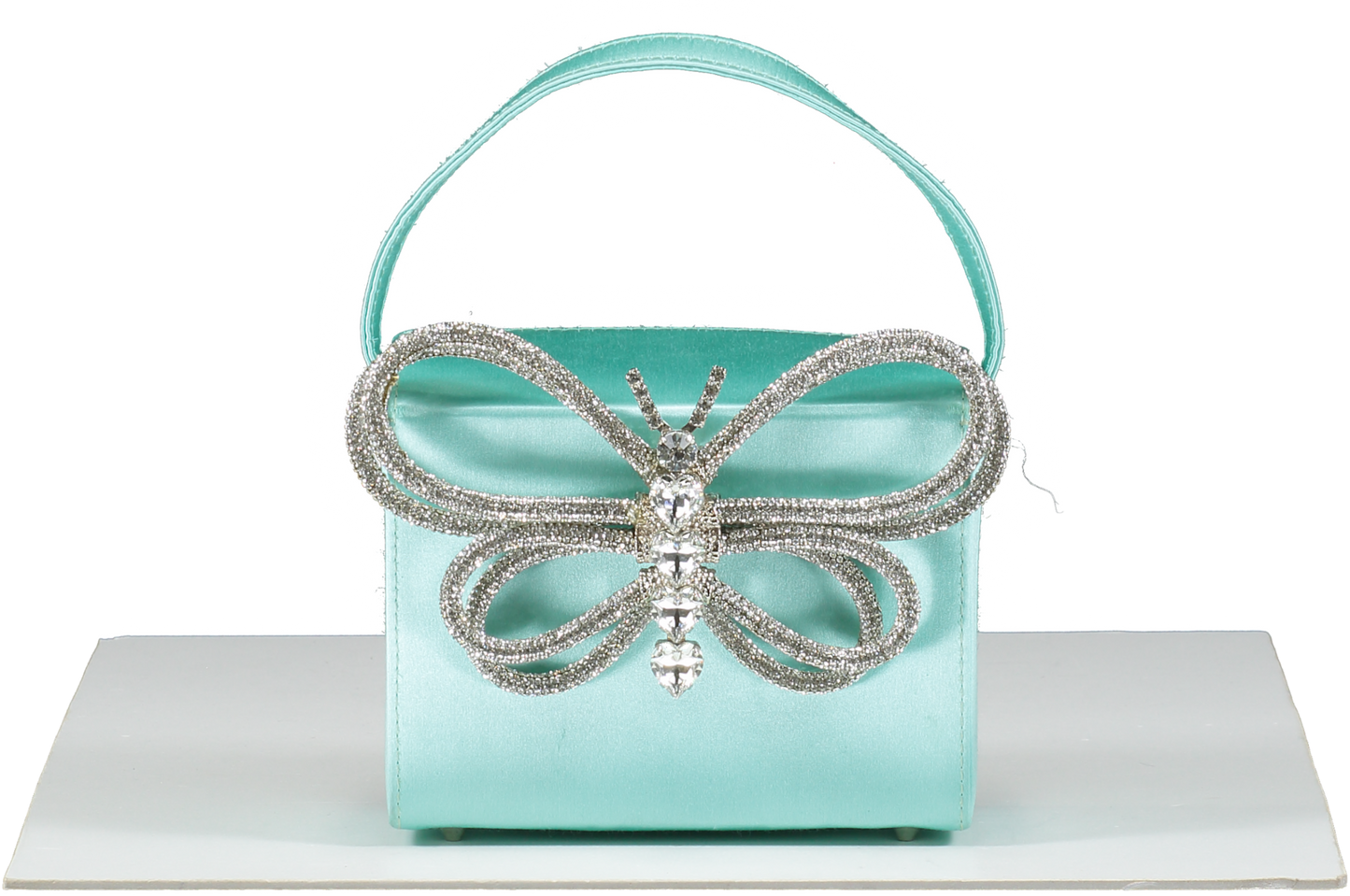 L'alingi Blue Aqua Ella Box Bag Satin Box Clutch One Size