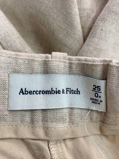 Abercrombie & Fitch Cream Linen Blend Shorts UK 6