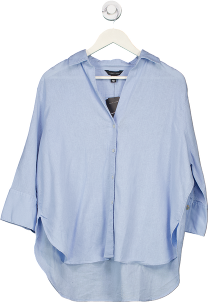 New Look Blue Lexie Linen Shirt UK 14