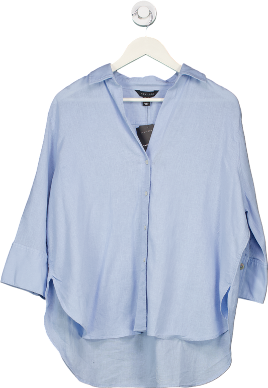 New Look Blue Lexie Linen Shirt UK 14