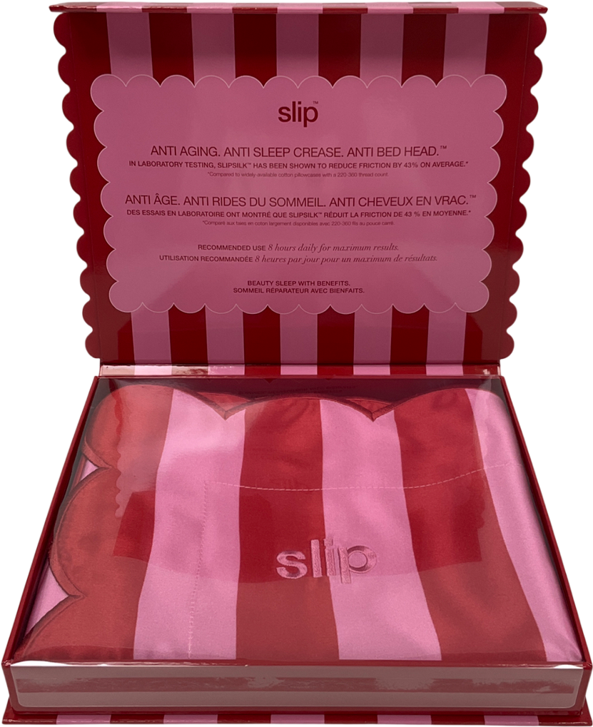 Slip Red Pure Silk Queen Pillowcase With Scalloped Edge One Size