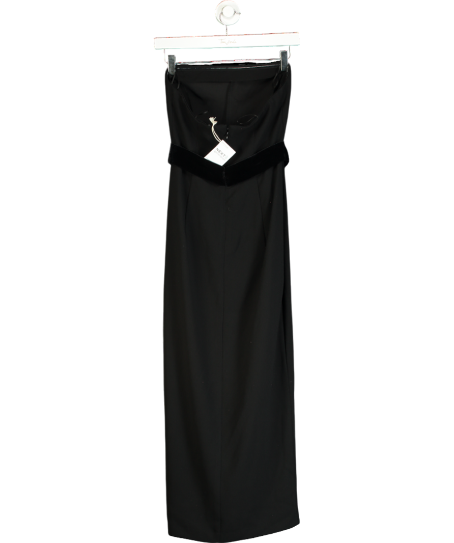 Next Black Bandeau Bow Midi Dress UK 8