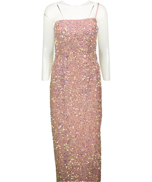 JARLO Nude Pink Strapless Sequin Midi Dress UK 8