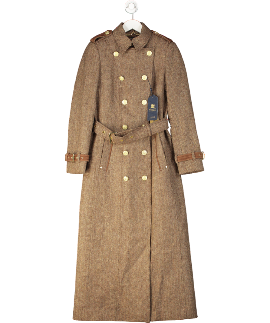 Holland Cooper Brown Malborough Full Length Trench Coat UK 8