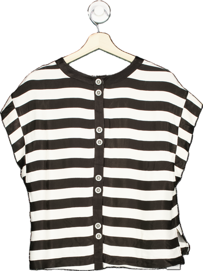Anthropologie Maeve Black/White Striped Button-Up Blouse Small