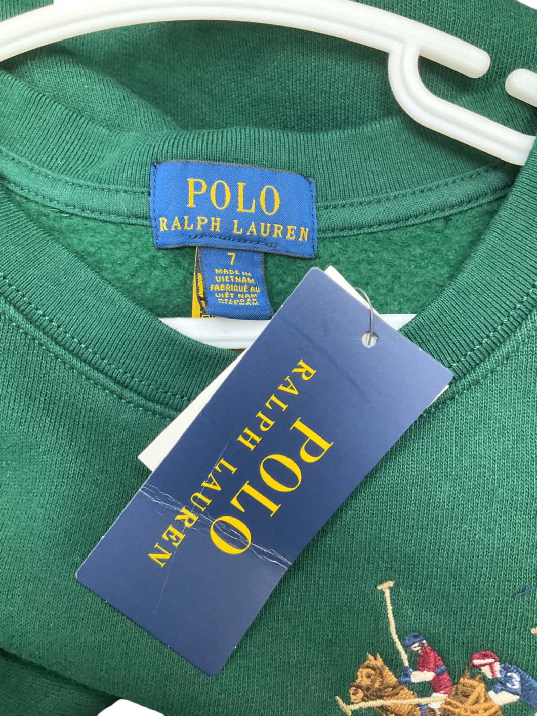 Polo Ralph Lauren Green Polo Players Embroidered Sweatshirt 7 Years