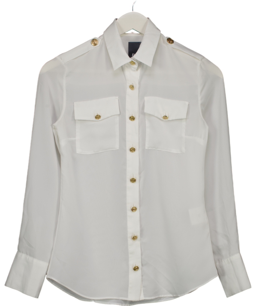 Holland Cooper White Semi Sheer Blouse UK 6